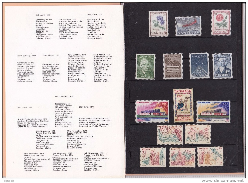 Denmark, 1973 Yearset, Mint In Folder, 2 Scans. - Full Years