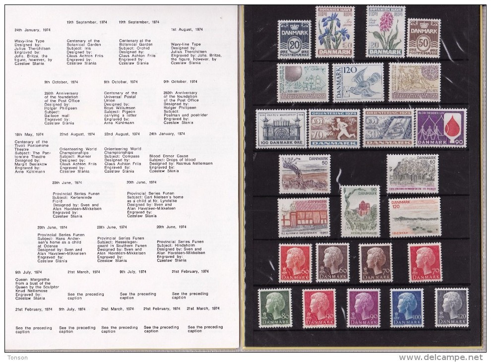 Denmark, 1974 Yearset, Mint In Folder, 2 Scans. - Annate Complete