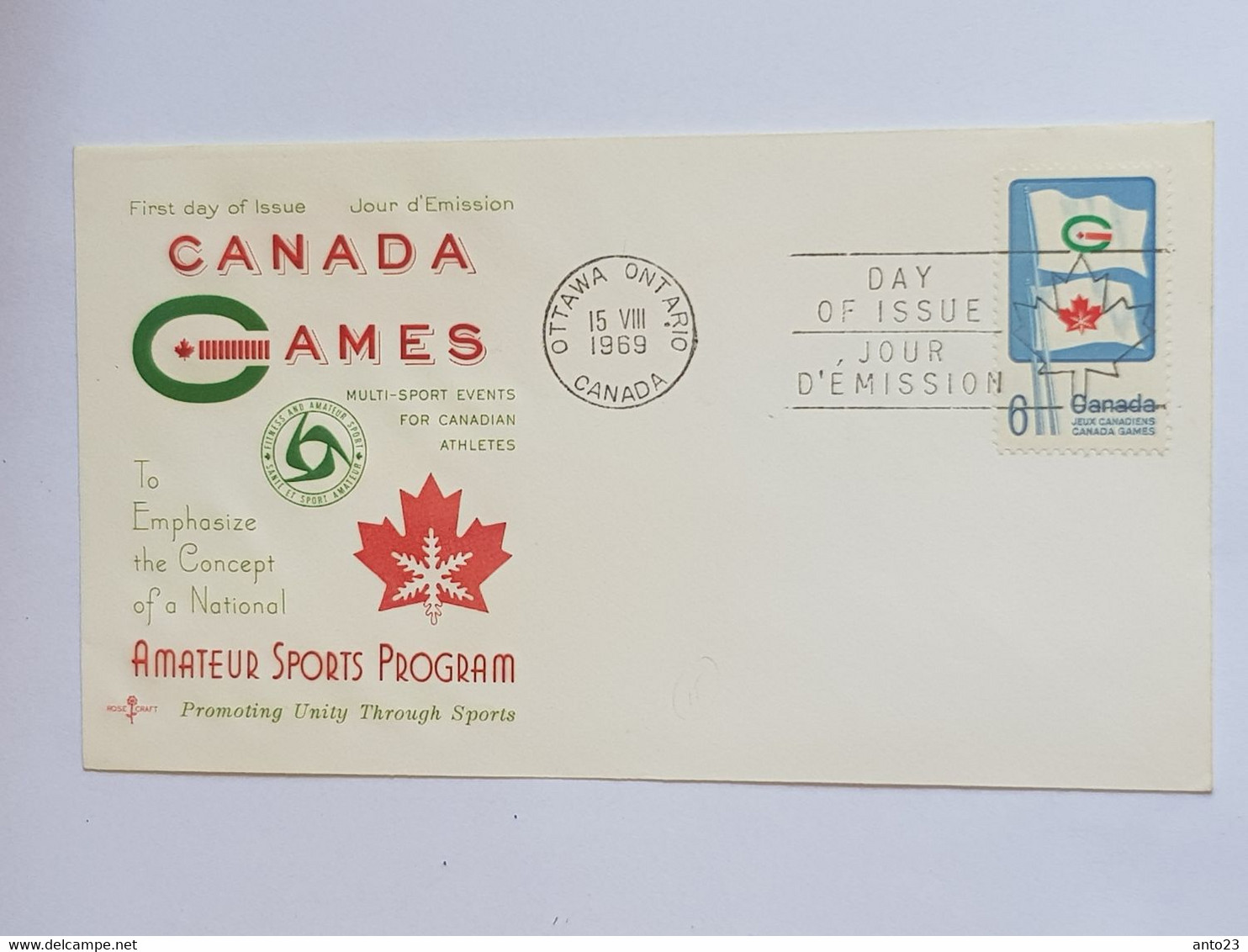 CANADA First Day Cover CANADA GAMES 1969 - Commemorativi