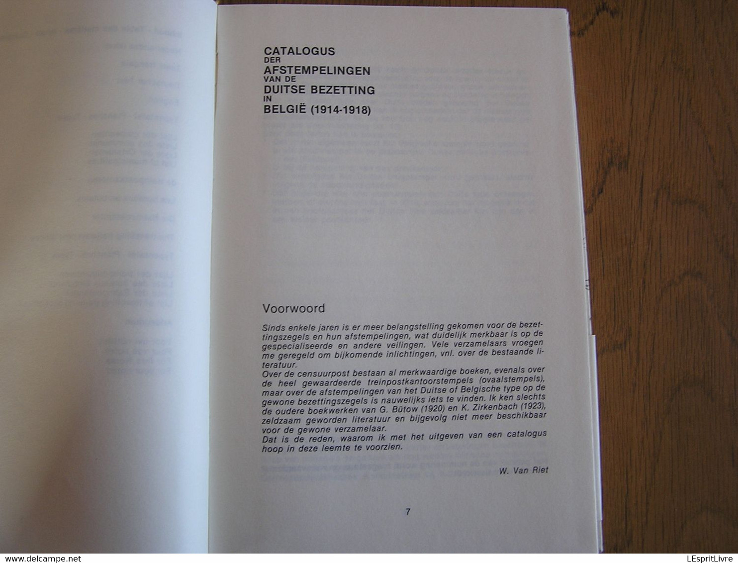 CATALOGUE DES OBLITERATIONS DE L'OCCUPATION ALLEMANDE EN BELGIQUE 14 18 Guerre 1914 1918 Marcophilie Philatélie Marques - België