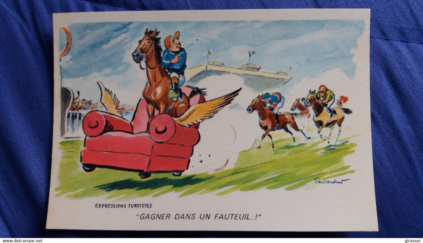 CPSM ILLUSTRATEUR P ORDNER EXPRESSIONS TURFISTES  GAGNER DANS UN FAUTEUIL TIERCE CHEVAL CHEVAUX - Ordner, P.