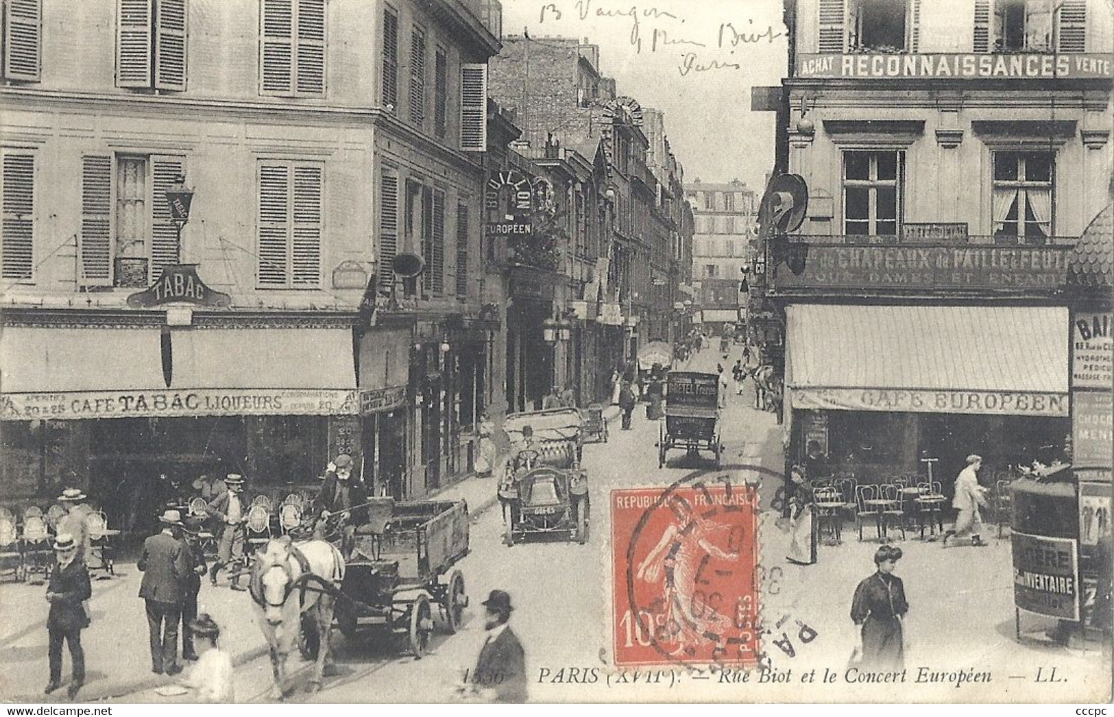 CPA Paris Rue Biot Et Le Concert Européen - Paris (17)