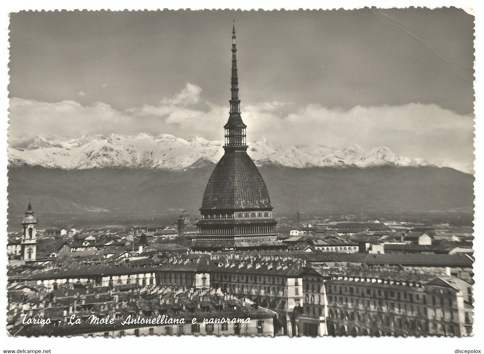 A4211 Torino - La Mole Antonelliana - Panorama Con Le Alpi / Viaggiata 1958 - Mole Antonelliana