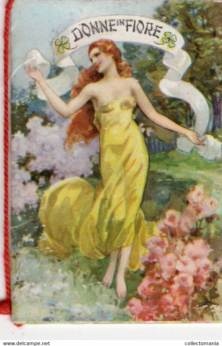 1 Carnet Booklet Calendrier  1942  Donne In Fiore Perfumed Almanac  Pietro Di Matteo NAPOLI  6x9 Cm - Tamaño Pequeño : ...-1900