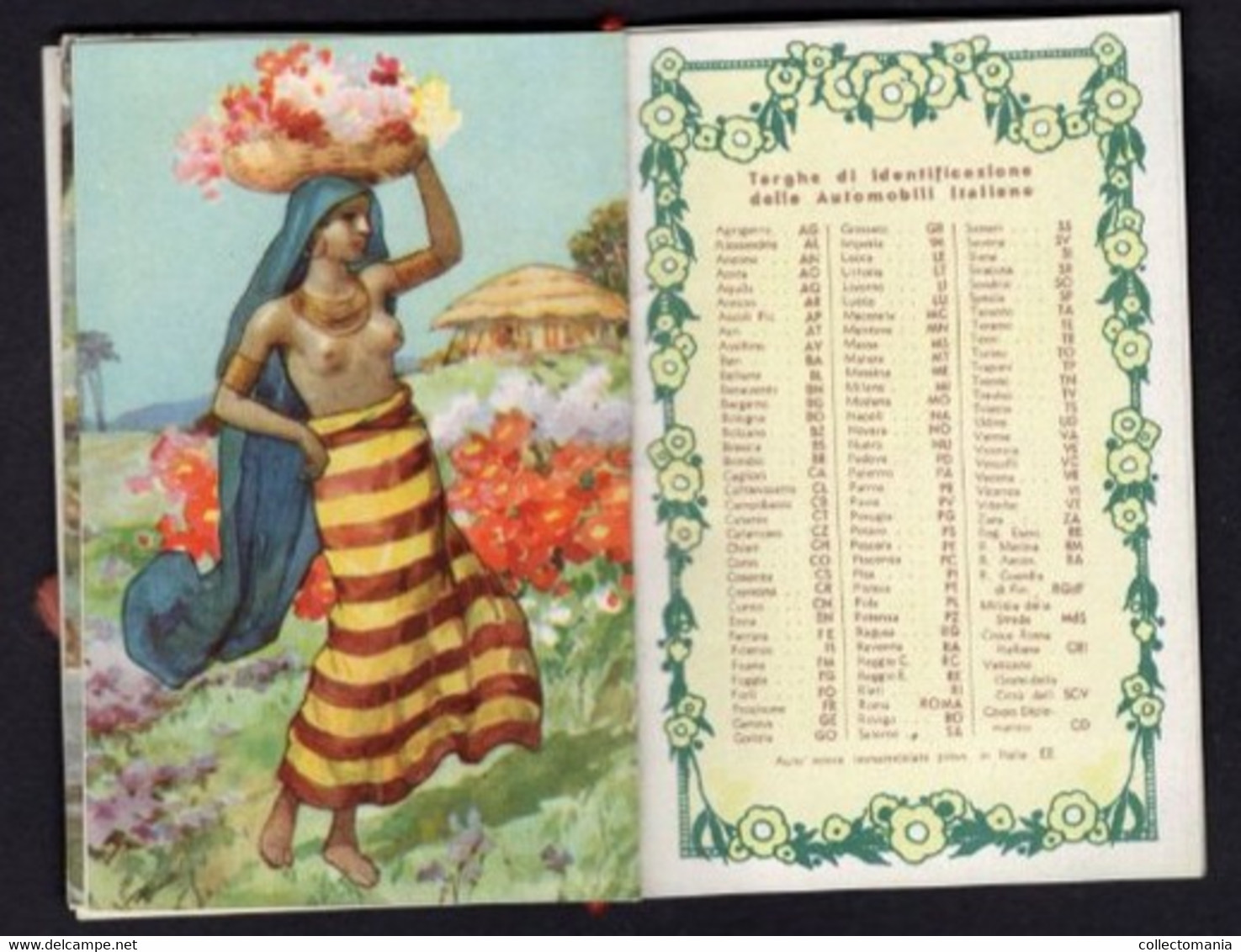 1 Carnet Booklet Calendrier  1942  Donne in Fiore Perfumed Almanac  Pietro di Matteo NAPOLI  6x9 cm