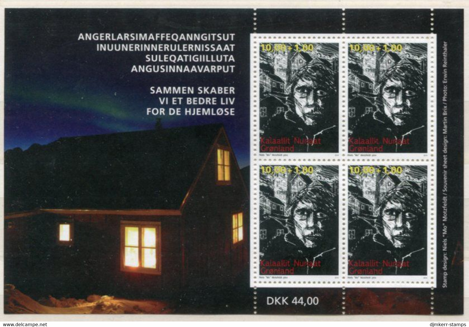 GREENLAND 2014 Homeless Charity Organisations Block MNH / **.  Michel Block 66 - Unused Stamps