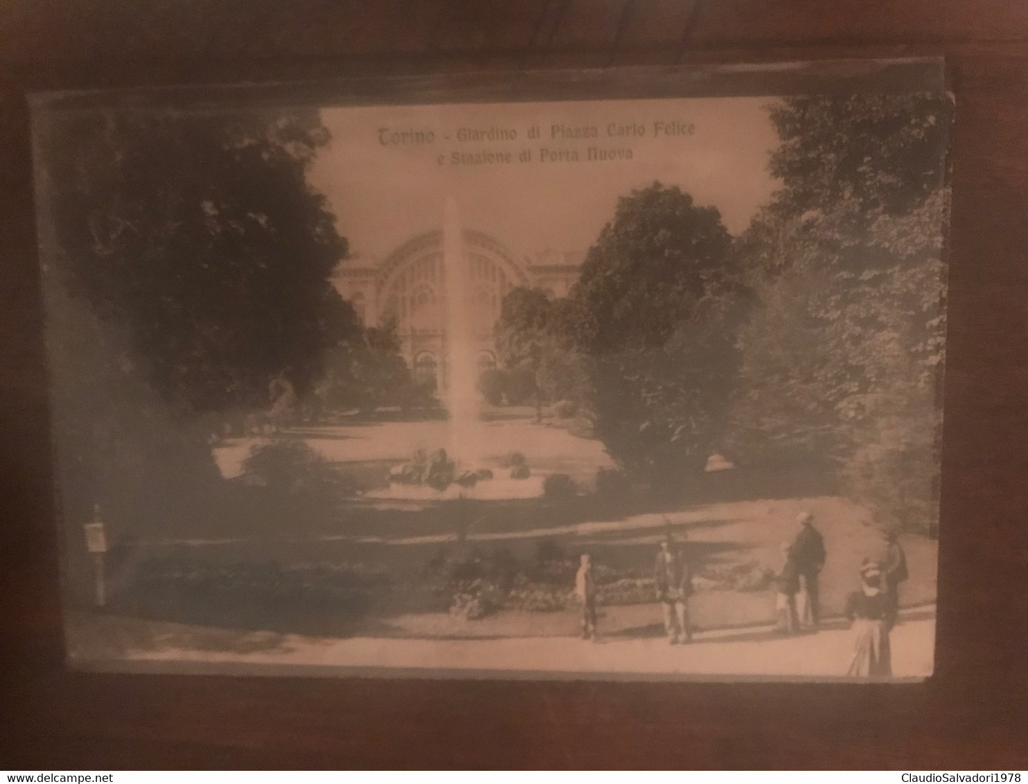 1915 Torino Giardino Di Piazza Carlo Felice E Stazione Porta Nuova  - Molto Animata  - Cartolina Fp Viaggiata - Transports