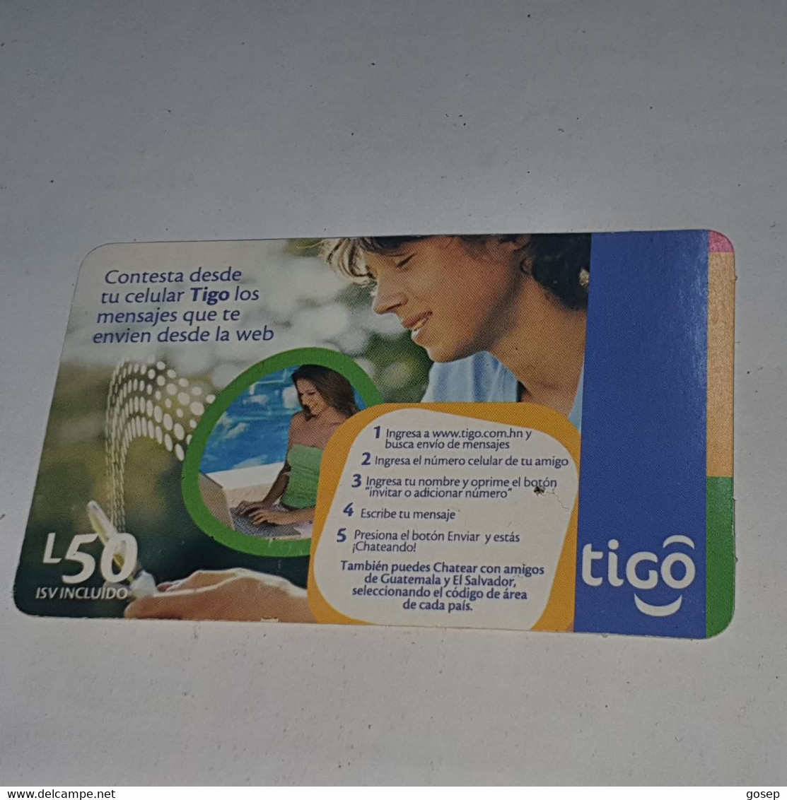 Honduras-(HN-TIG-REF-0030)-contesta Desde Tu-(23)-(L50)-(1/2/2010)-(756292306980)-used Card - Honduras