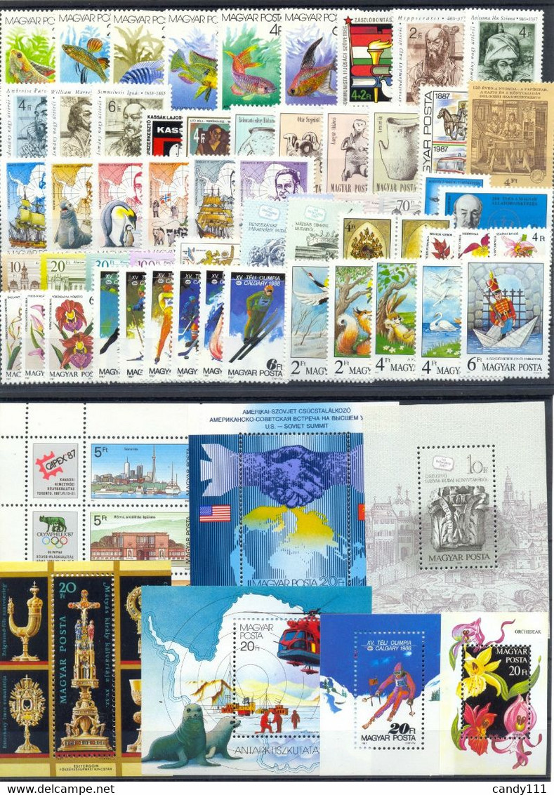 1987 Hungary,Ungarn,Hongrie,Ungheria,Complete Year Set=56 Stamps+7s/s,CV$125,MNH - Ganze Jahrgänge