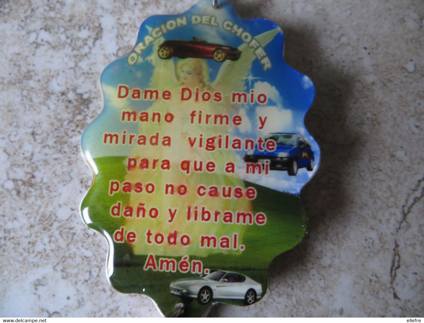 Amulette GRIGRI De Chauffeur Routier Ou Camionneur Prière à La Vierge Contre Les Accidents Origine Tsigane Ou Mexique - Camions