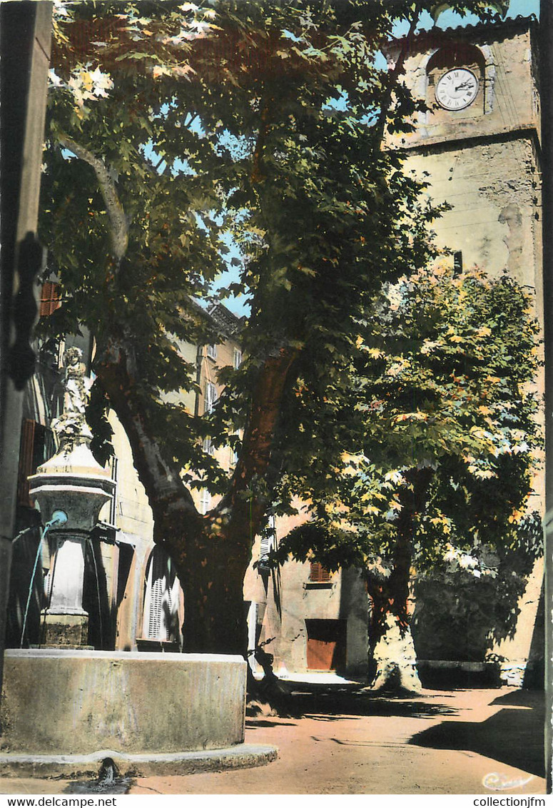 / CPSM FRANCE 83 "La Roquebrussanne, Place De L'horloge" - La Roquebrussanne