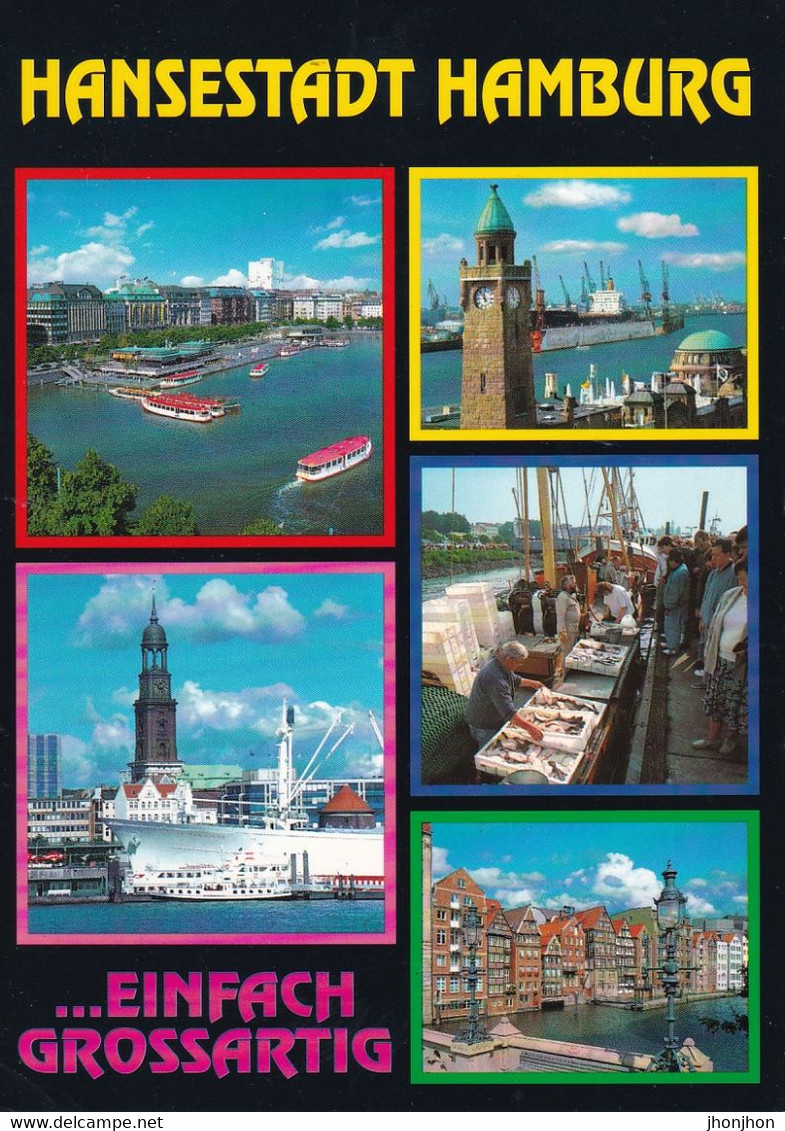 Germany -  Postcard Used  1999 -Hamburg -  Multi Views   - 2/scans - Nord