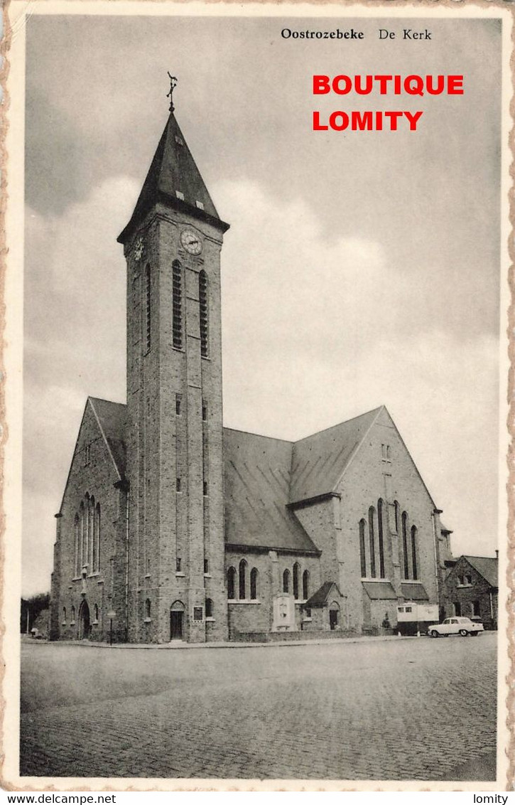 Belgique Oostrozebeke De Kerk CPSM PF Eglise Voiture Auto + Timbre Cachet 1964 - Oostrozebeke