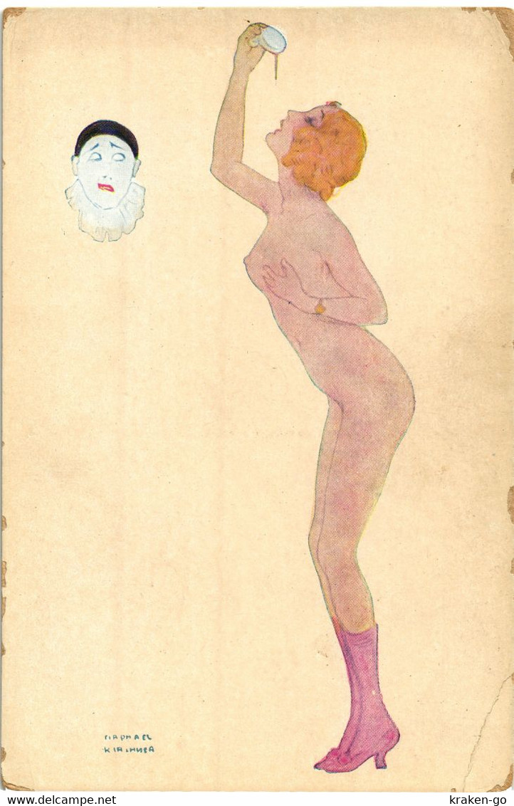 CPA RAPHAEL KIRCHNER - Woman With Pierrot Mask - NV - K052 - Kirchner, Raphael