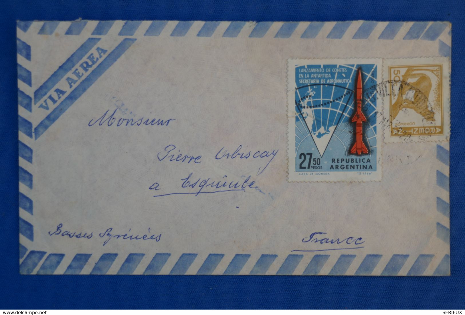 O3  ARGENTINA BELLE LETTRE 1966   POUR ESQUIRIL FRANCIA + AFFRANCHISSEMENT INTERESSANT - Briefe U. Dokumente