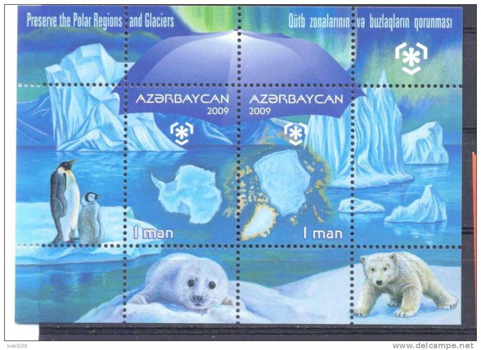 2009. Azerbaijan,  Protect Of Polar Regions & Glaciers, S/s, Mint/** - Azerbaïdjan