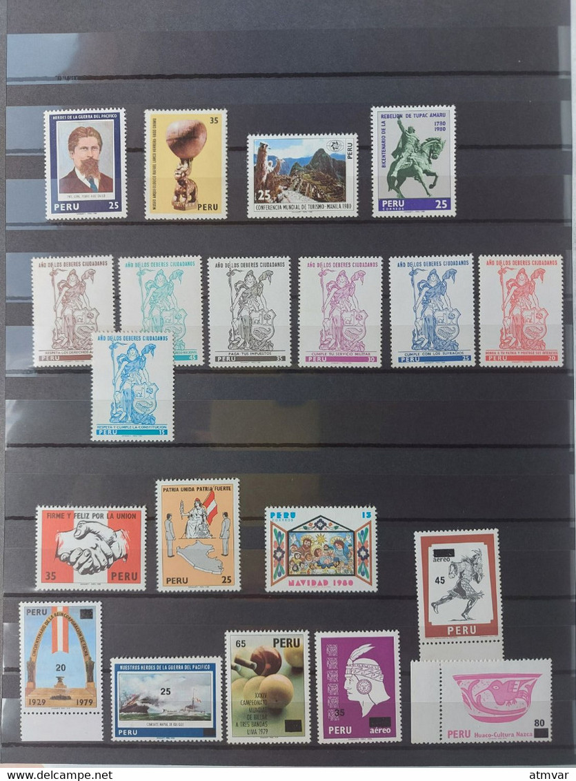 PERÚ / PEROU. Album / Stockbook with MINT stamps, sets and souvenir-sheets, years '70s to 2000's - MNH - 30 scans!