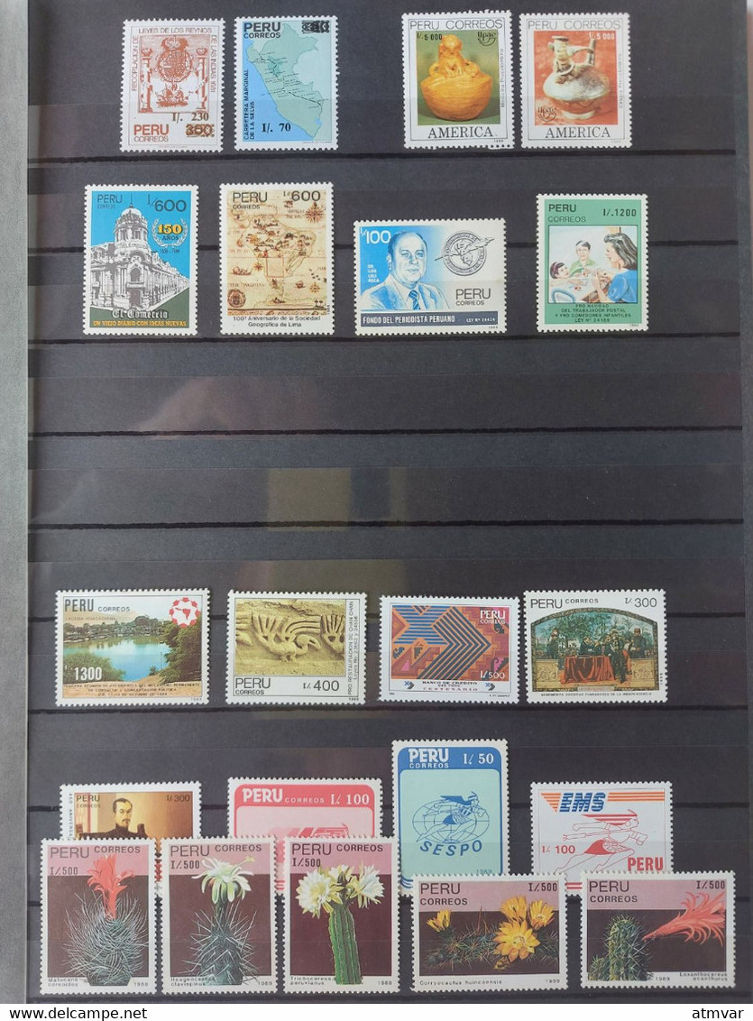 PERÚ / PEROU. Album / Stockbook with MINT stamps, sets and souvenir-sheets, years '70s to 2000's - MNH - 30 scans!