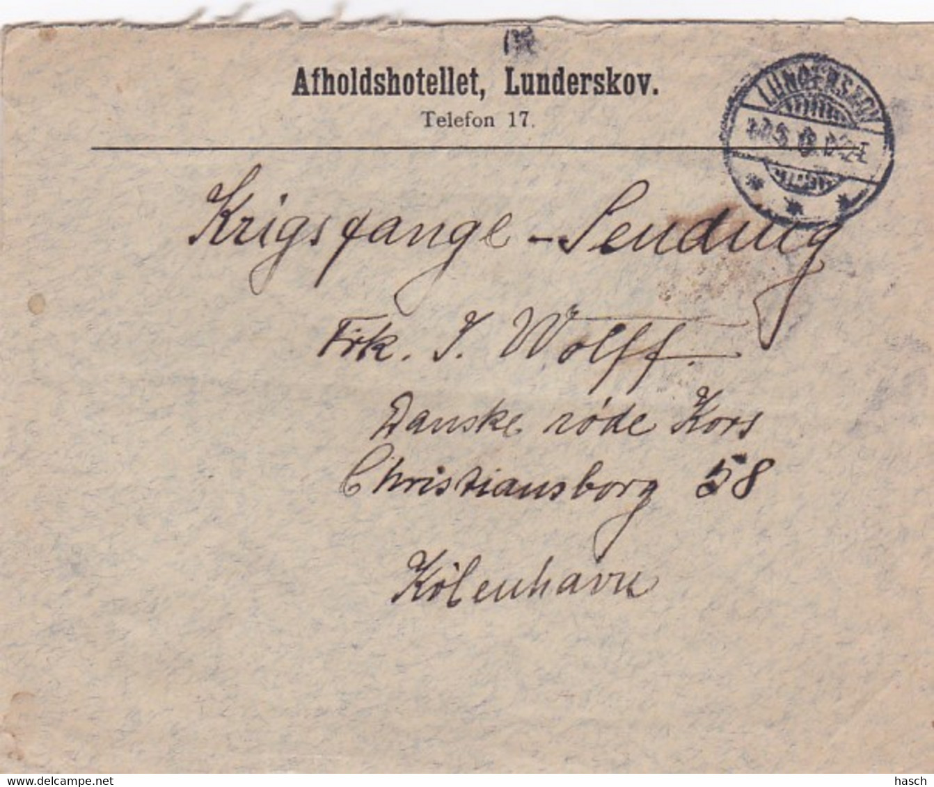 383-14Brief Lunderskov-Kopenhagen 7-5-1918 - Ganzsachen