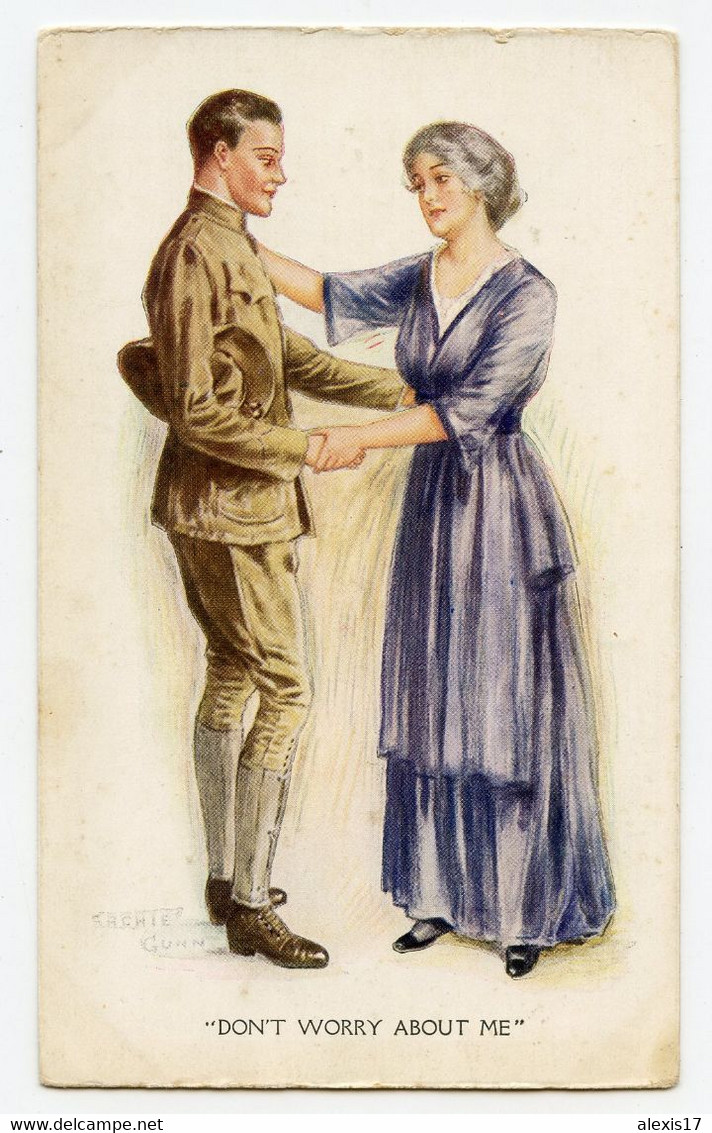 Illustrateur Gunn. Soldat  Américain , Guerre. Couple,  " Ne T'inquiète Pas Pour Moi !  " - Gunn