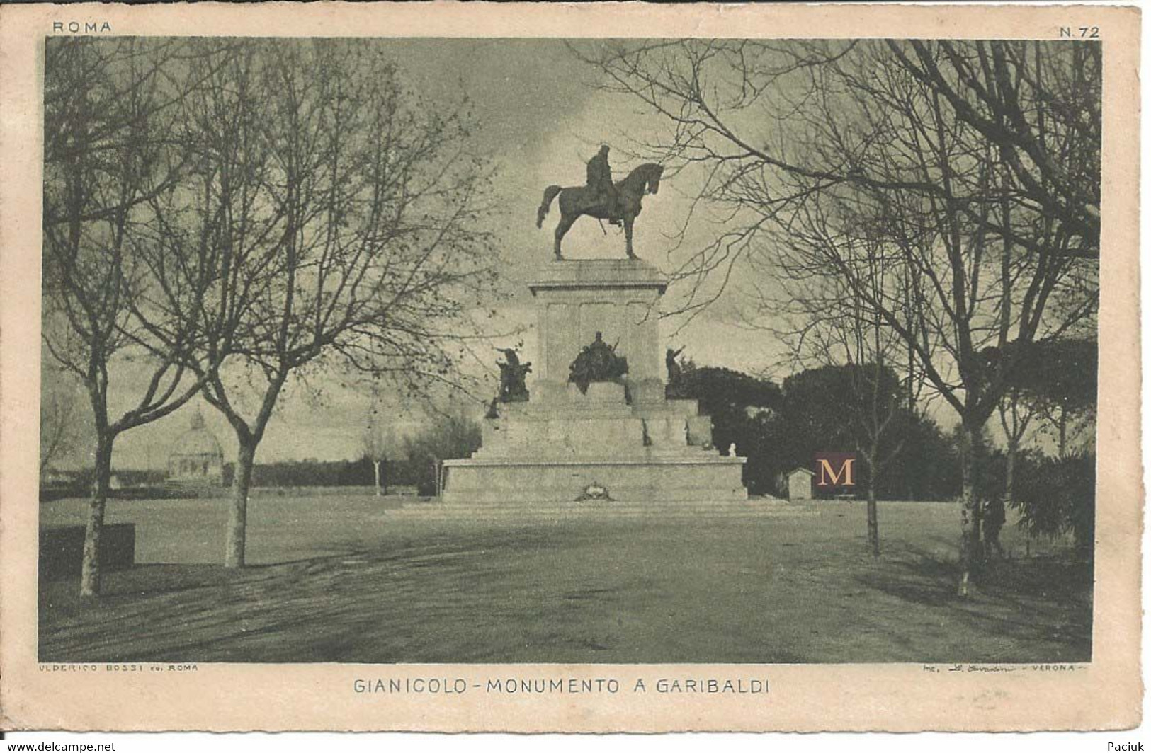 Roma - Gianicolo - Monumento A Garibaldi - 1908 - Parques & Jardines