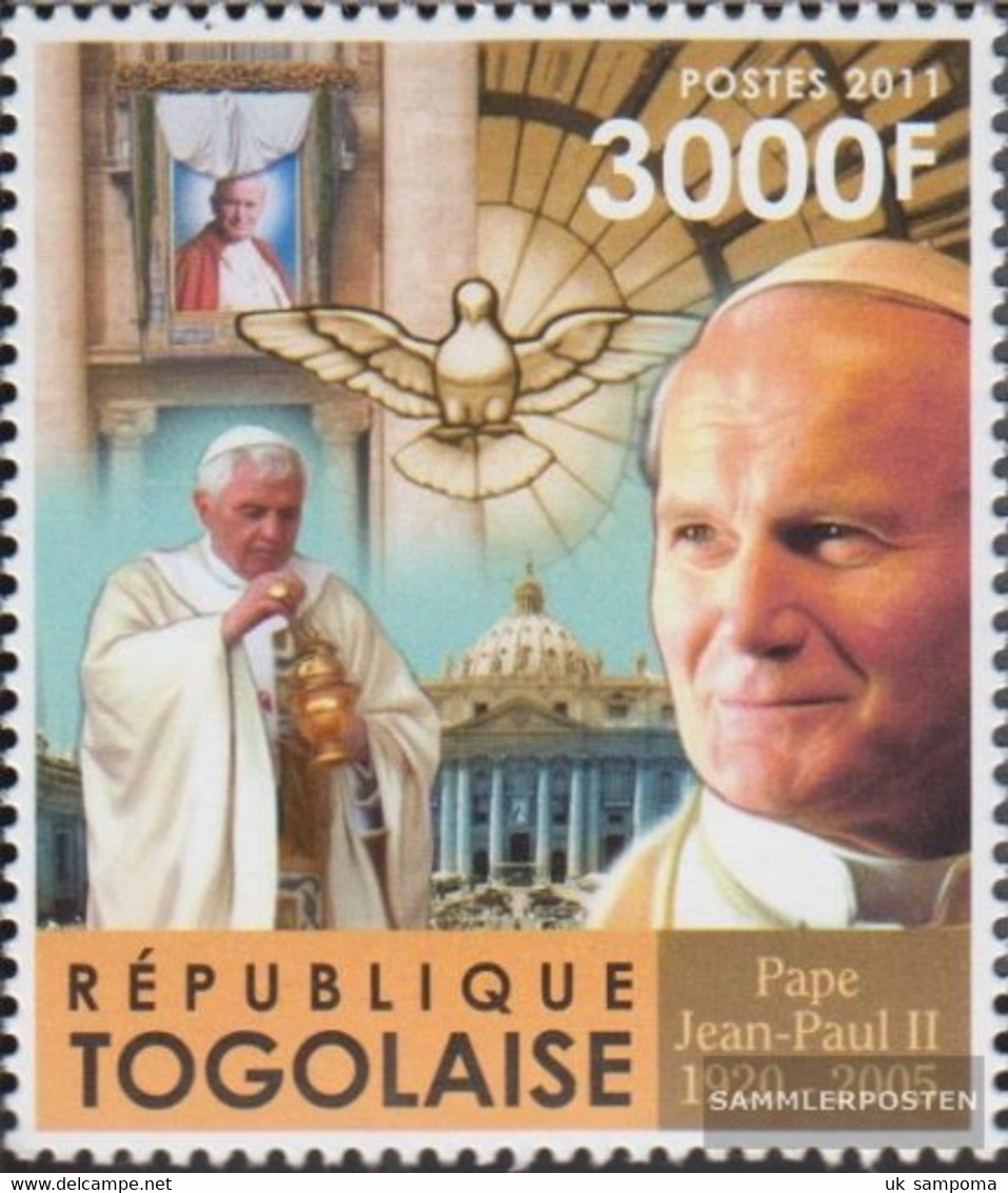 Togo 4073 (complete Issue) Unmounted Mint / Never Hinged 2011 Pope Johannes Paul II. - Togo (1960-...)