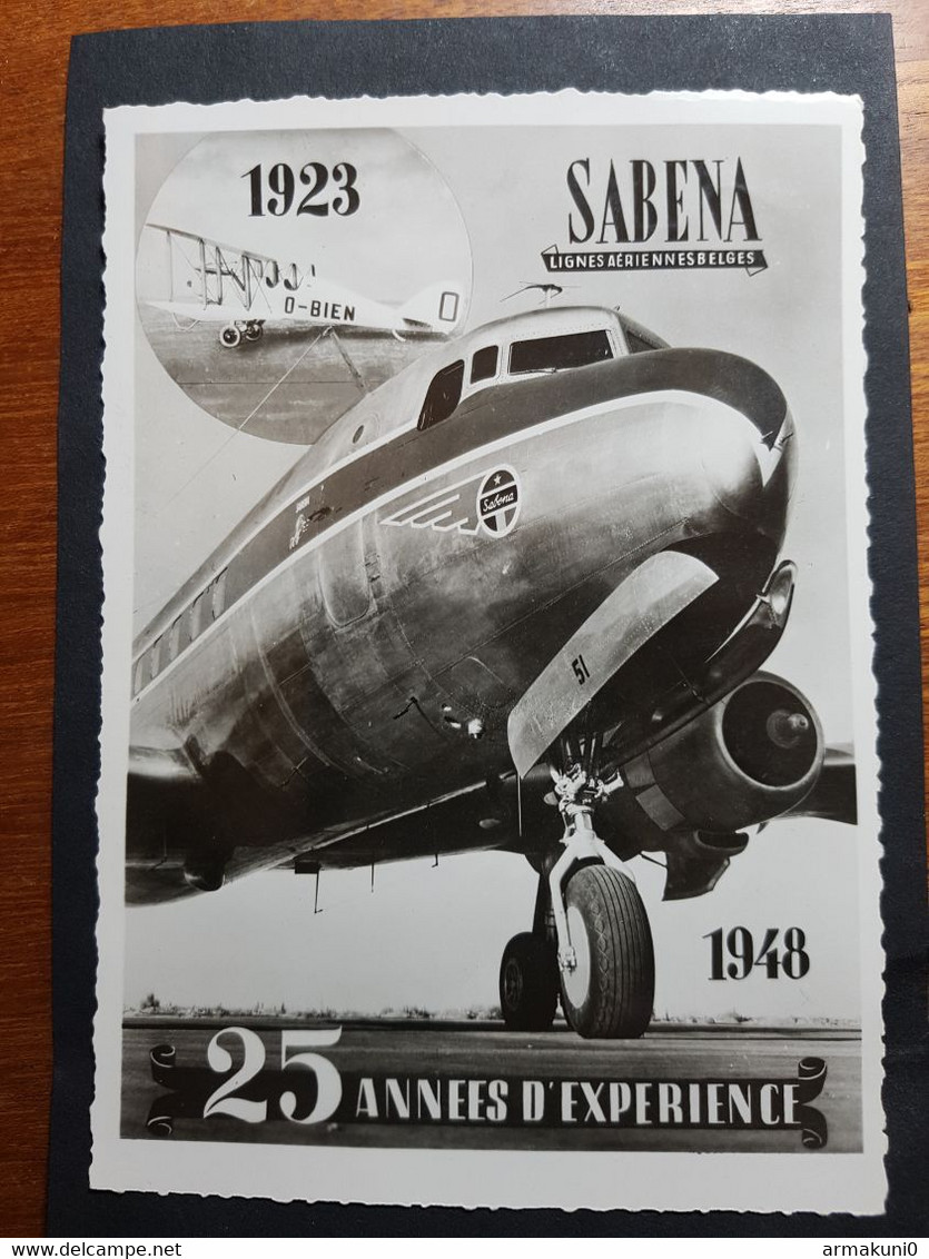 SABENA " 25 Années D'expérience 1923-1948" Avec Vignette Du Doyen De L'aviation Et Timbré Du Jour 17/09/1948 - Aeronáutica - Aeropuerto