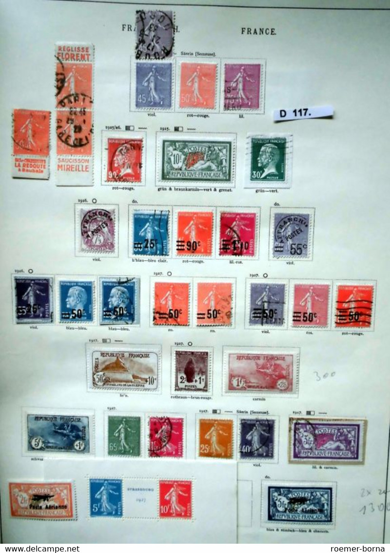 seltene Briefmarkensammlung Frankreich 1849 bis 1939 fast komplett