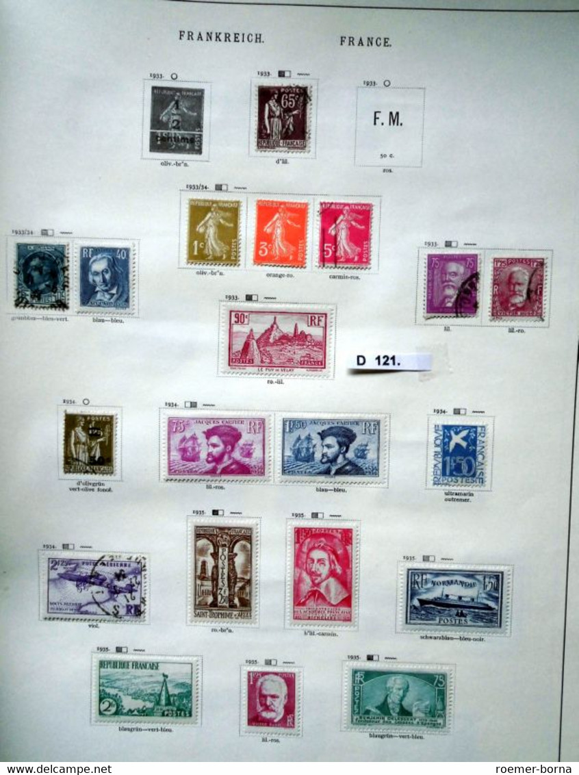 seltene Briefmarkensammlung Frankreich 1849 bis 1939 fast komplett