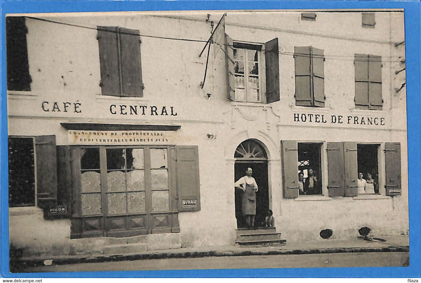 16 - Charente - Chalais - Hotel De France - Cafe Central  (N3970) - Otros & Sin Clasificación