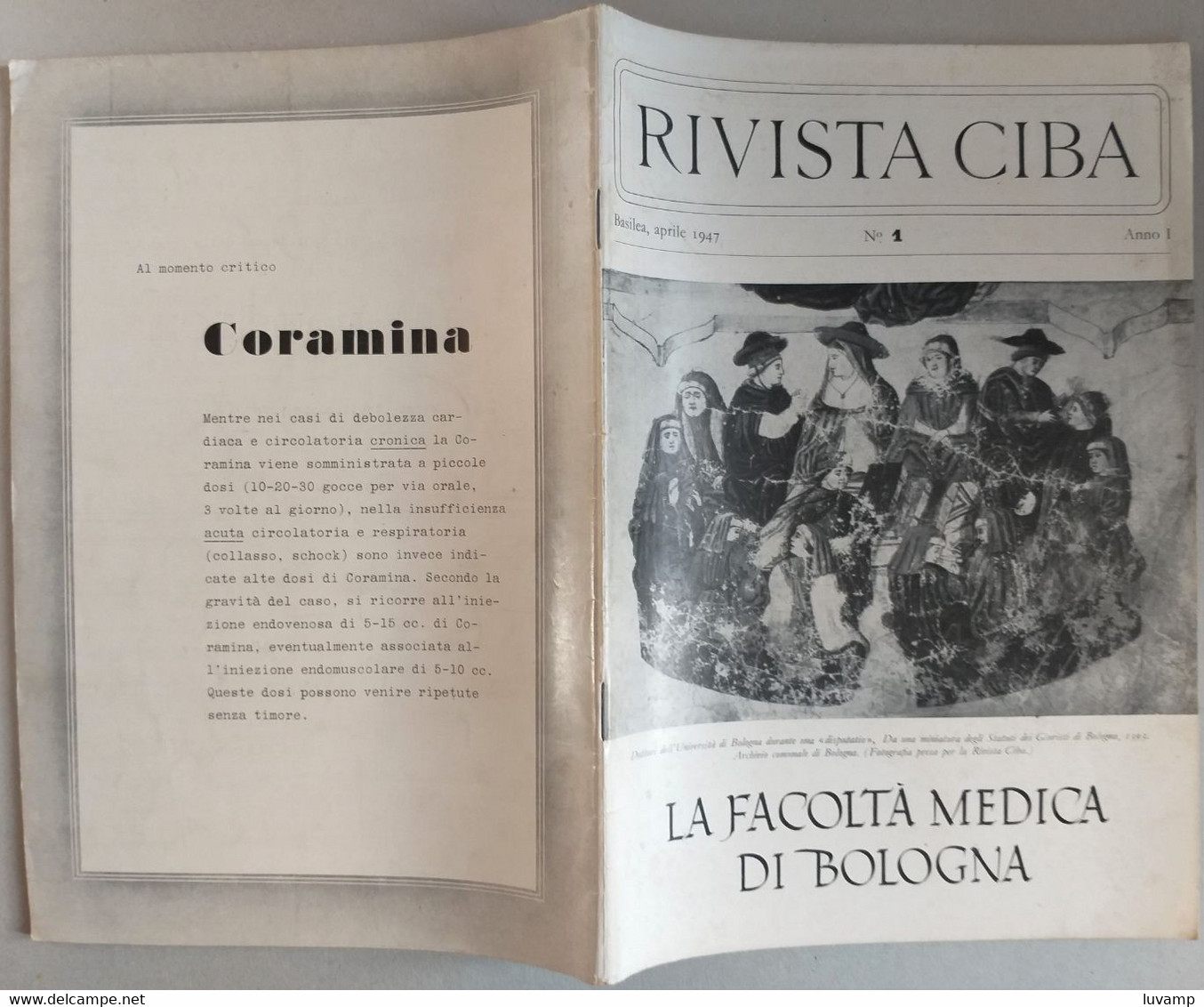 RIVISTA  DI MEDICINA CIBA  -FACOLTA' MEDICA BOLOGNA N. 1 ( CART 77) - Gezondheid En Schoonheid