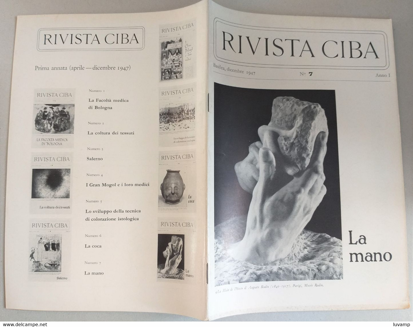 RIVISTA  DI MEDICINA CIBA  - LA MANO  N. 7 ( CART 77) - Lifestyle