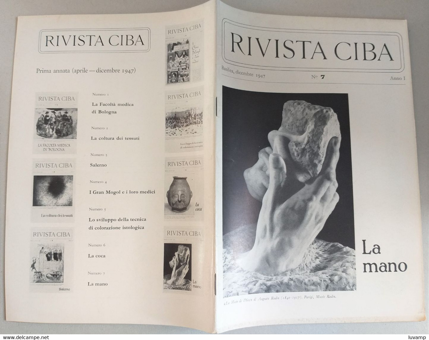 RIVISTA  DI MEDICINA CIBA  - LA MANO  N. 7 ( CART 77) - Santé Et Beauté