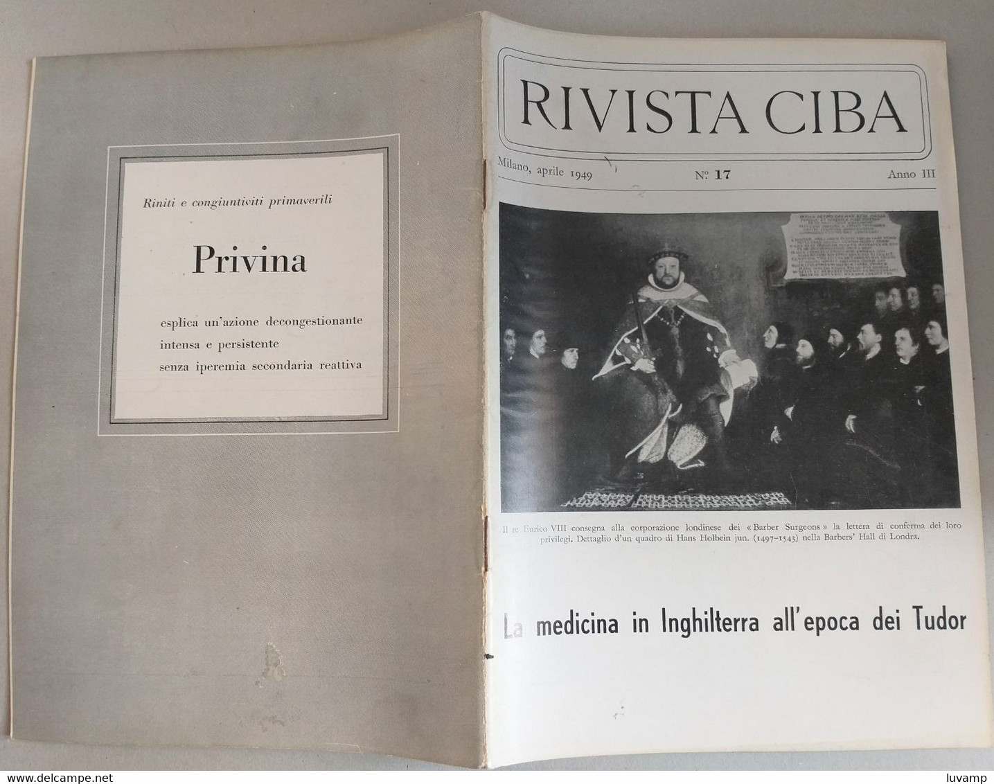 RIVISTA  DI MEDICINA CIBA  -  MEDICINA IN INGHILTERRA  N. 17 ( CART 77) - Santé Et Beauté