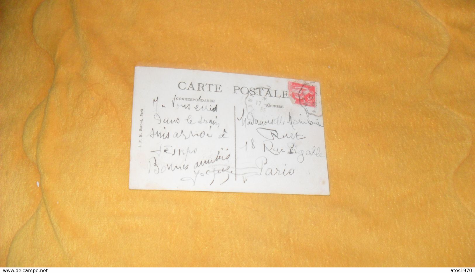 CARTE POSTALE ANCIENNE CIRCULEE DE 1933.../ PAVILLON.- CHATEAU DE NEUVILLE...CACHETS + TIMBRE - Neuville-sur-Oise