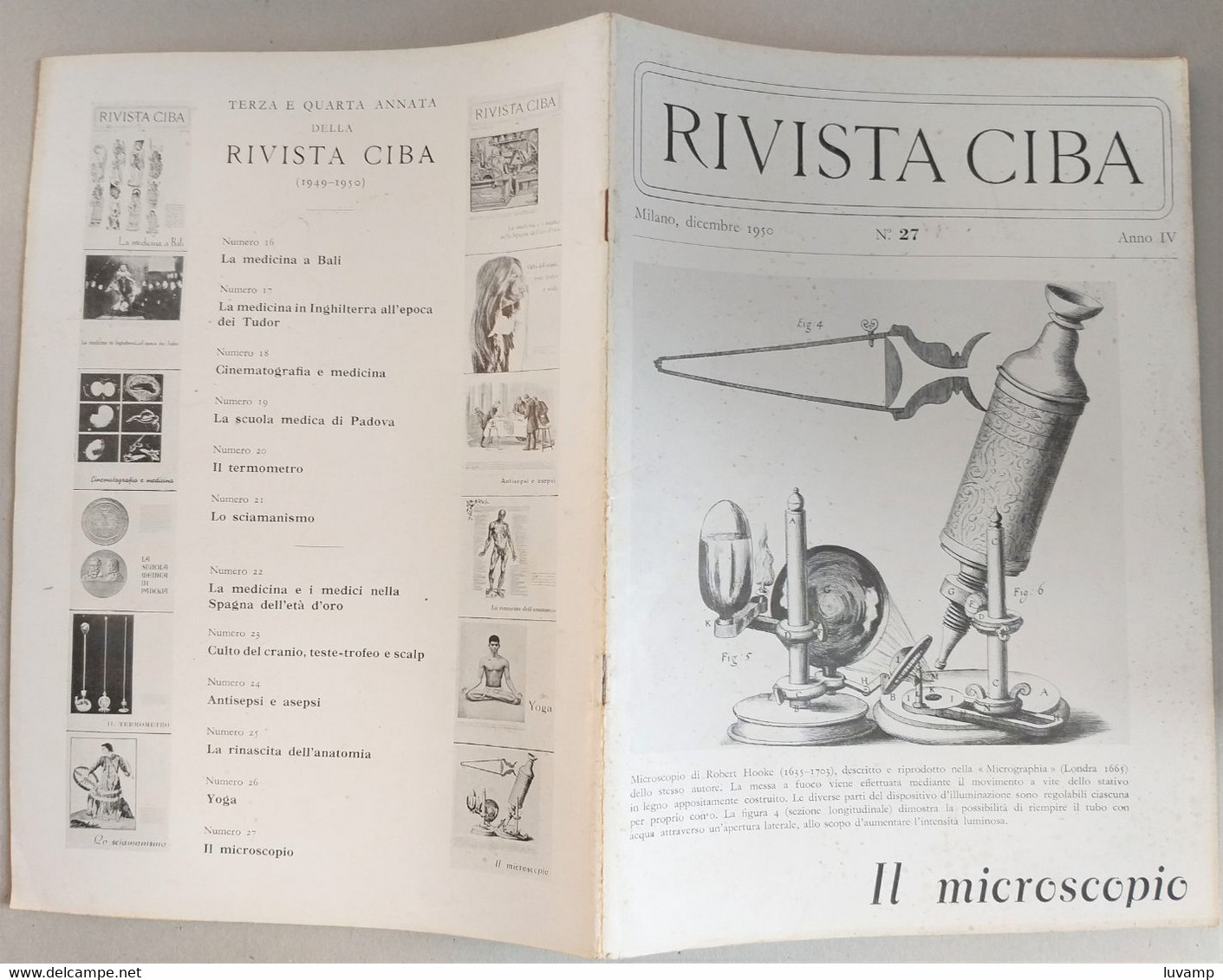 RIVISTA  DI MEDICINA CIBA  - IL MICROSCOPIO  N. 27 ( CART 77) - Lifestyle