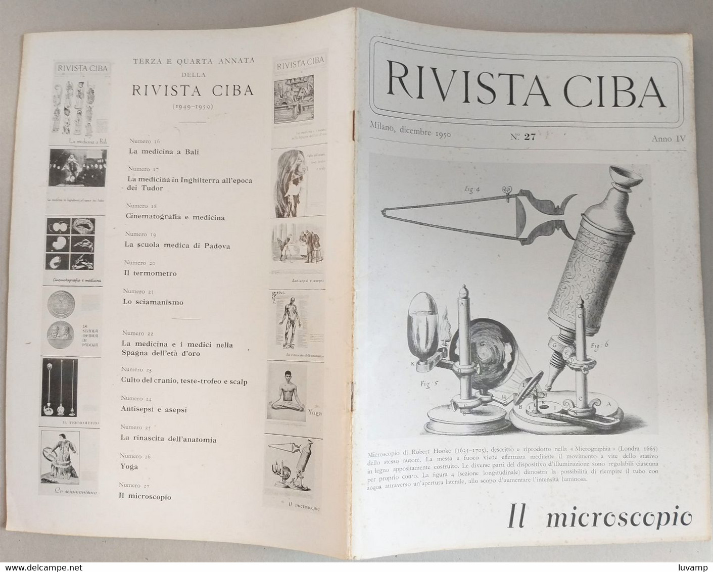 RIVISTA  DI MEDICINA CIBA  - IL MICROSCOPIO  N. 27 ( CART 77) - Health & Beauty