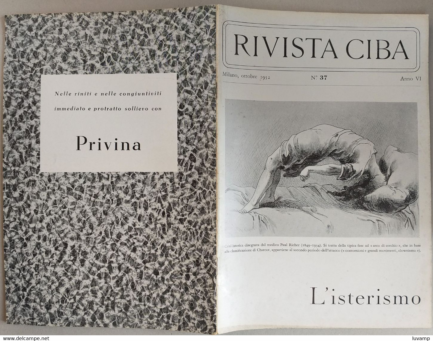 RIVISTA  DI MEDICINA CIBA  - ISTERISMO N. 37 ( CART 77) - Gezondheid En Schoonheid