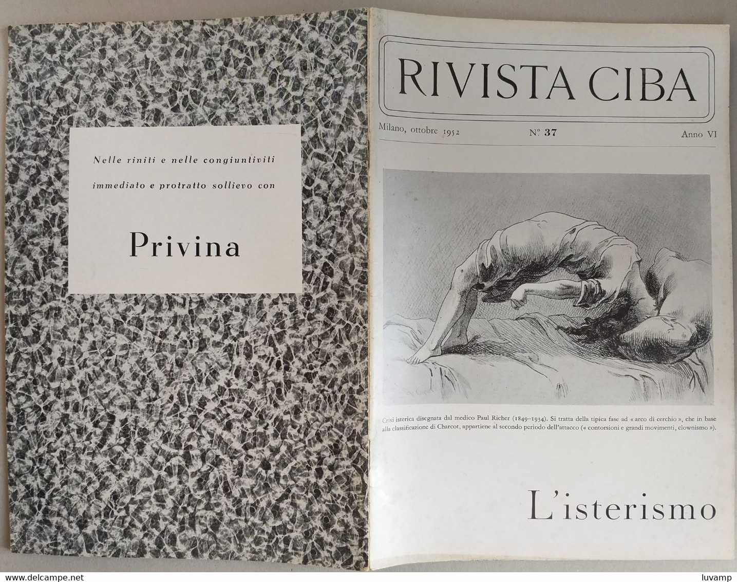 RIVISTA  DI MEDICINA CIBA  - ISTERISMO N. 37 ( CART 77) - Santé Et Beauté