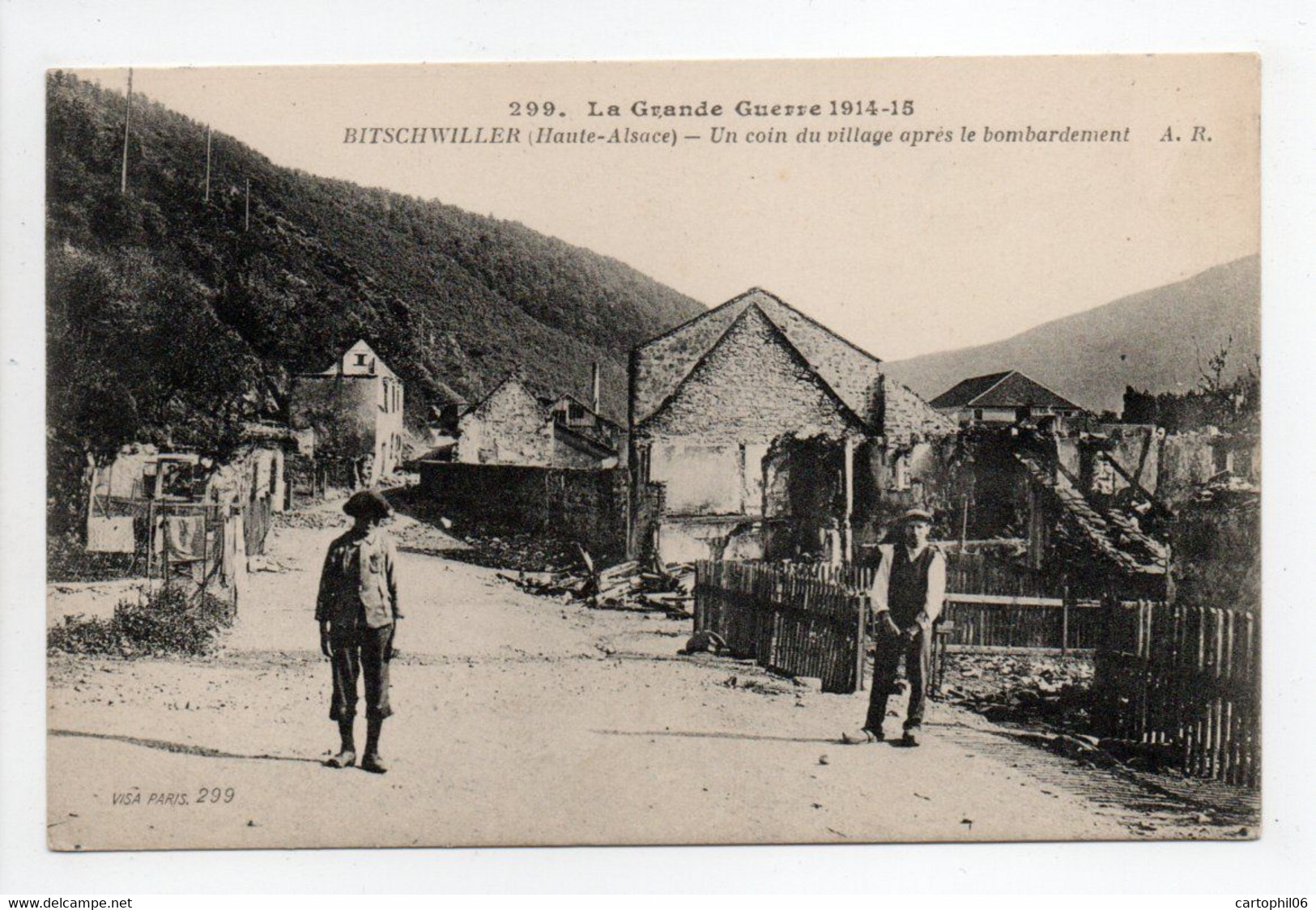 - CPA BITSCHWILLER (68) - La Grande Guerre 1914-15 - Un Coin Du Village Après Le Bombardement - Edition A. R. 299 - - Sonstige & Ohne Zuordnung