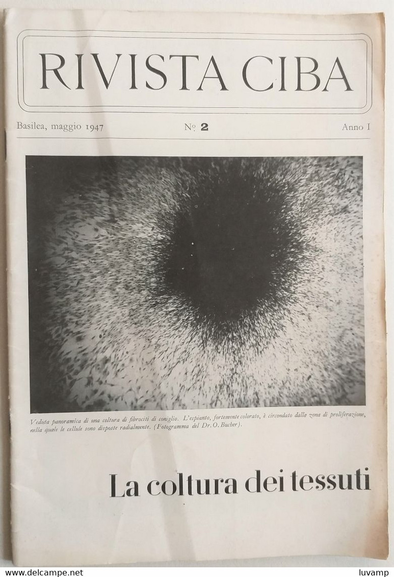 RIVISTA  DI MEDICINA CIBA  -  LA COLTURA DEI TESSUTI  N. 2 ( CART 77) - Santé Et Beauté