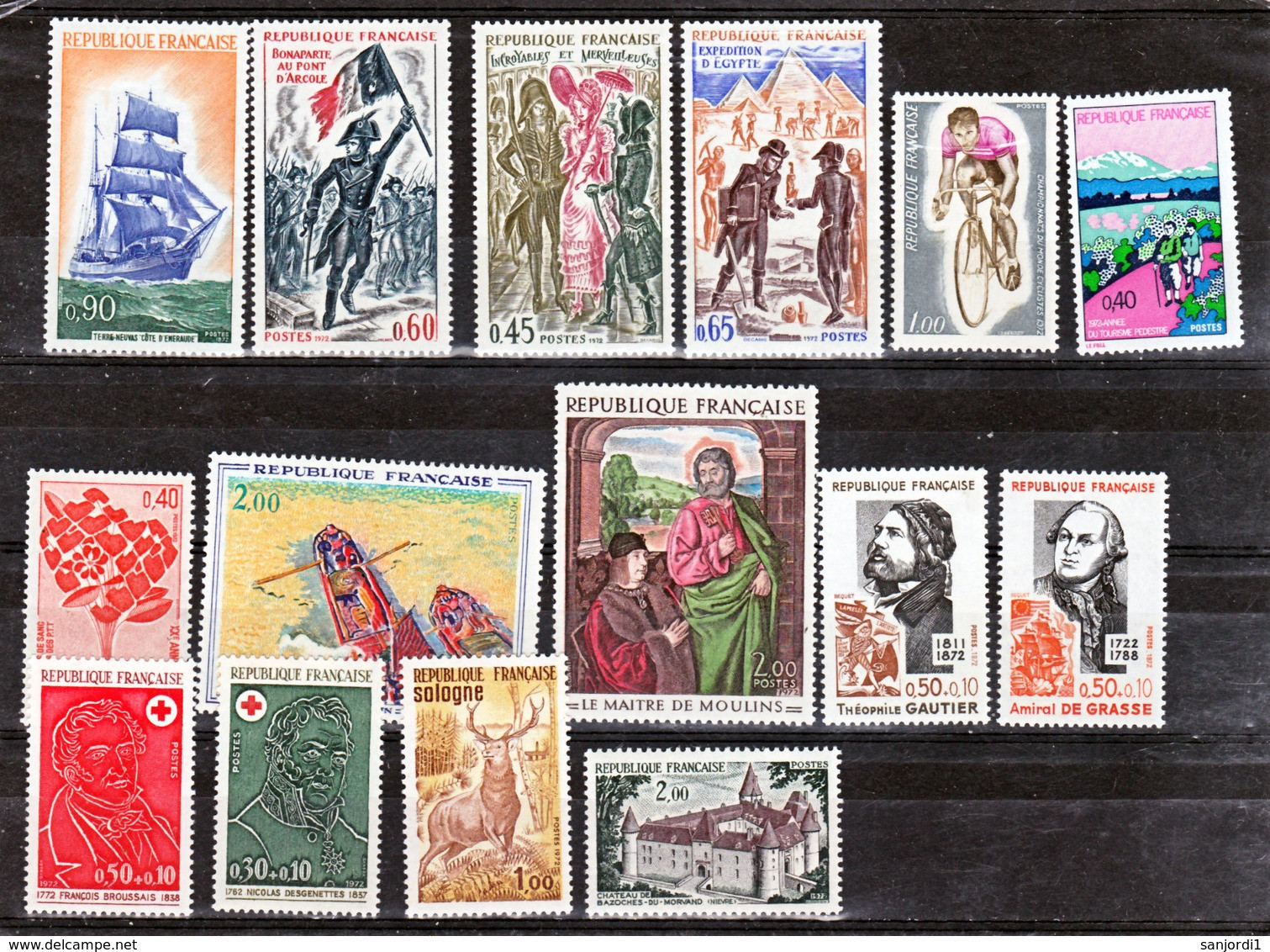 France 1972 1702 1736 Année Poste Neuf ** TB MNH SiN CHARNELa Cote 26 - 1970-1979