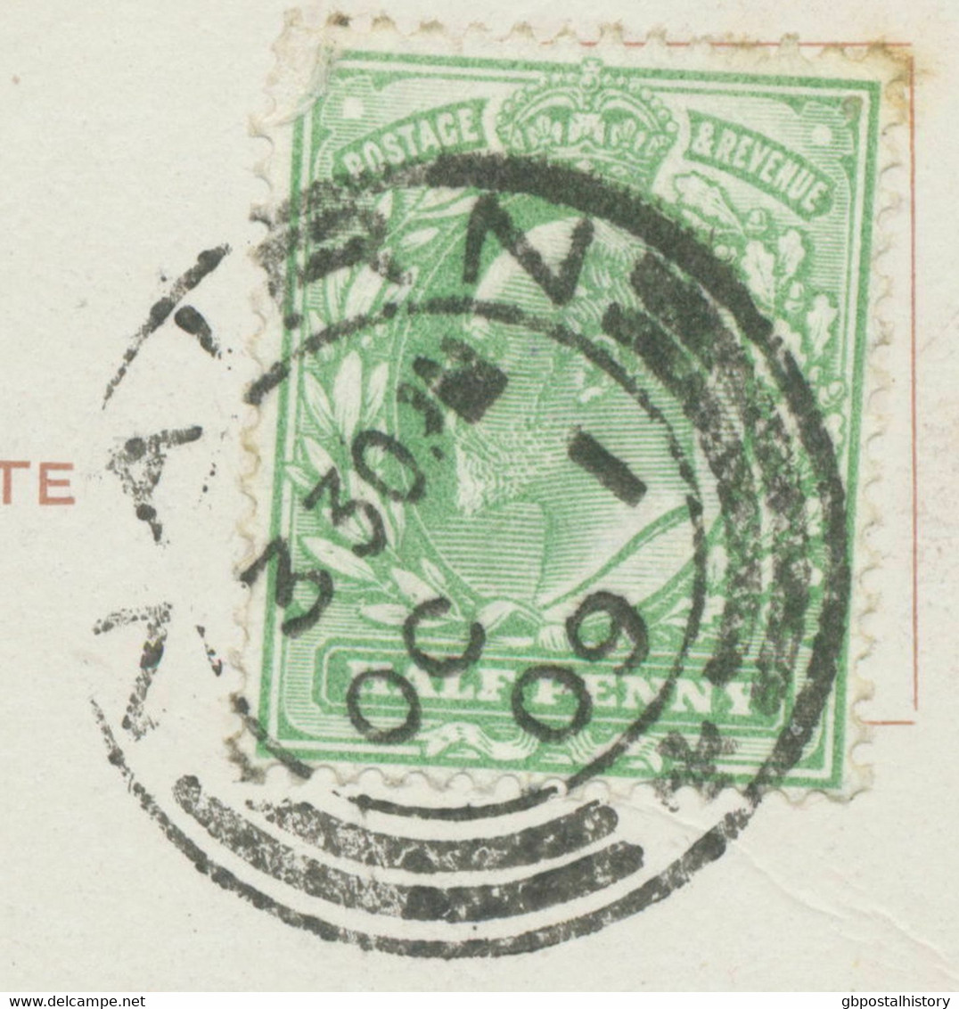 GB SCOTTISH VILLAGE POSTMARKS „NAIRN“ Superb Rare Strike (25mm, Time Code „3 30PM“) Superb Vintage Tuck‘s Oilette 1909 - Scotland