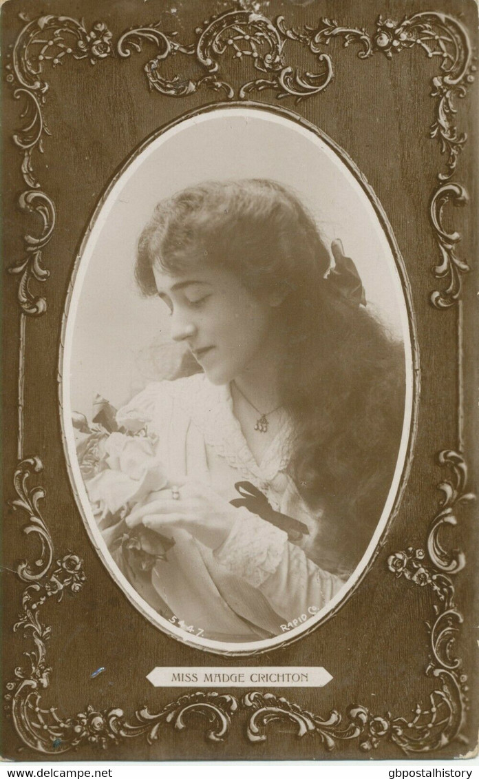 GB SCOTTISH VILLAGE POSTMARKS „PAISLEY“ Superb Strike (25mm, Time Code „1 30PM“) On VF RP Postcard (Madge Crichton) 1909 - Scotland
