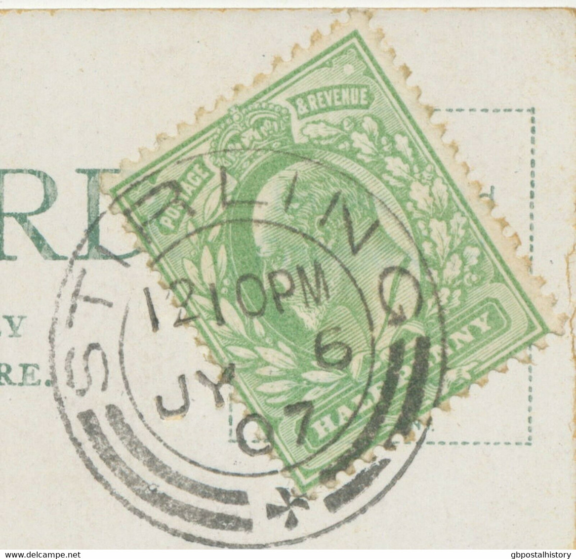 GB SCOTTISH VILLAGE POSTMARKS „STIRLING“ Superb Strike (24mm, UNCOMMON Time Code „1210PM“) On Very Fine Postcard 1907 - Escocia