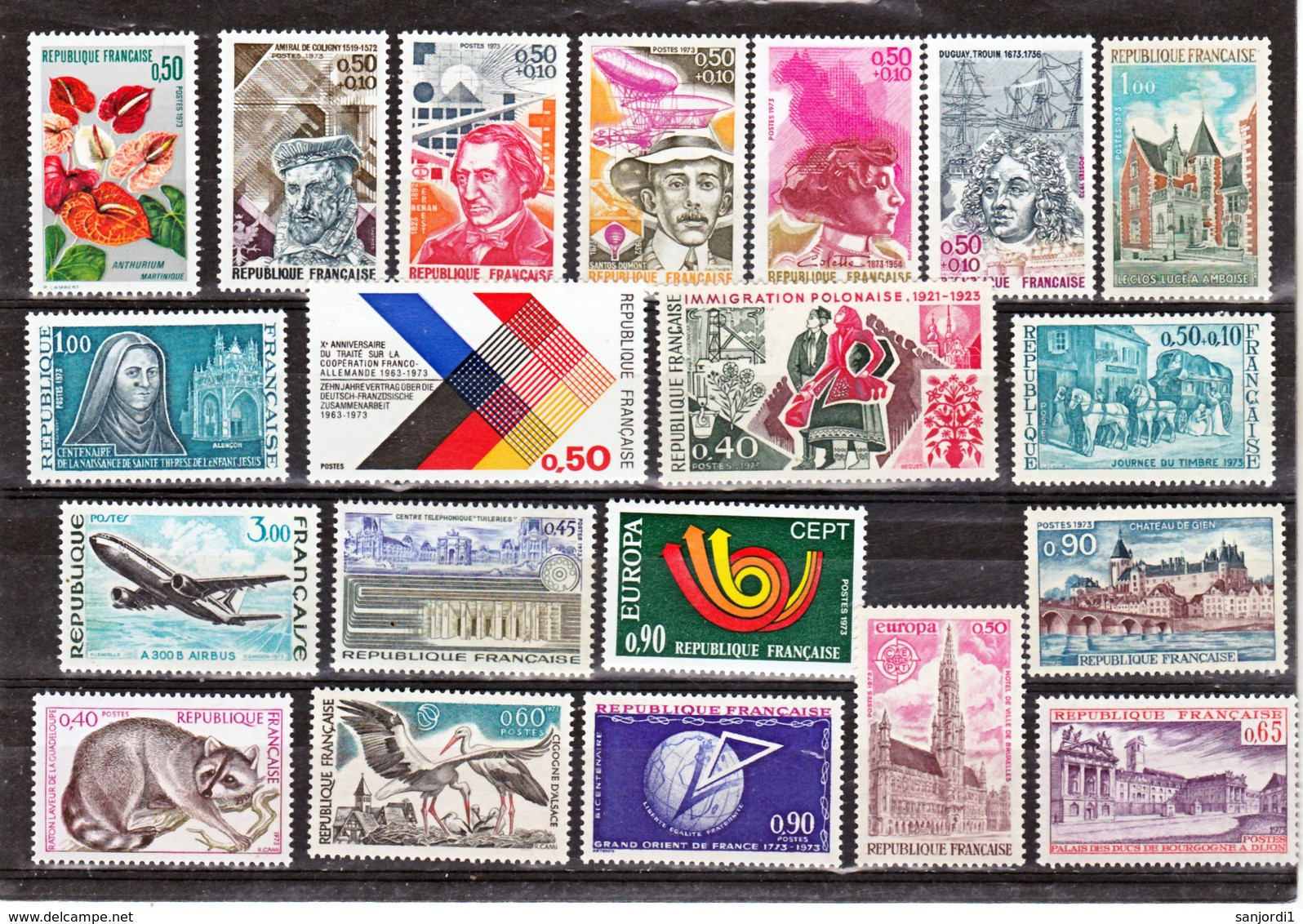 France 1973 1737 1782 Année Poste Neuf ** TB MNH SiN CHARNELa Cote 31 - 1970-1979