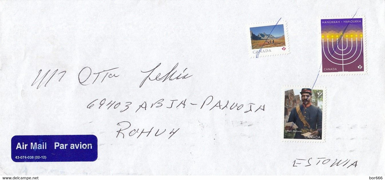 GOOD CANADA Postal Cover To ESTONIA 2020 - Good Stamped: Landscape ; Hanukkah ; Jackson - Briefe U. Dokumente