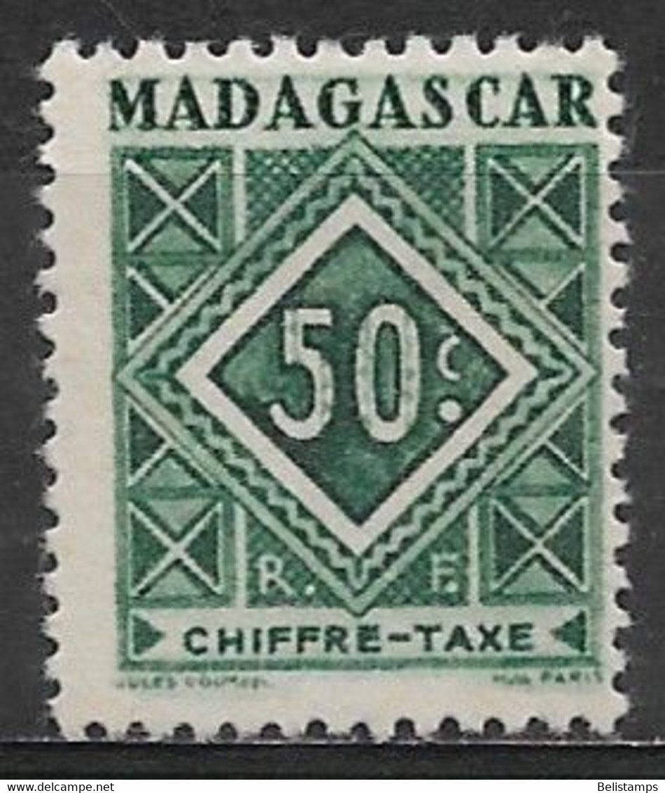 Malagasy Republic 1947. Scott #J33 (MH) Numeral Of Value - Portomarken