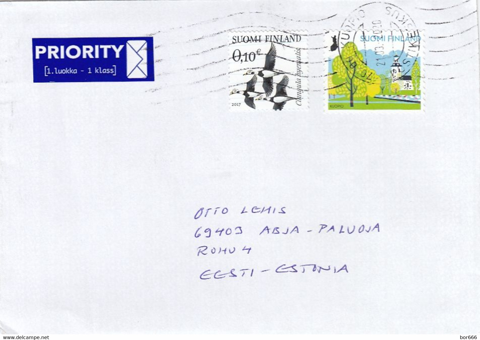 GOOD FINLAND Postal Cover To ESTONIA 2020 - Good Stamped: Kuopio ; Birds - Covers & Documents