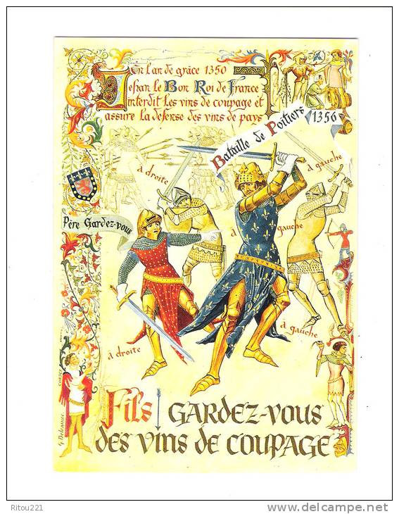 Cpm Gardez-vous Des VINS De Coupage Guerrier Armure épée Lances Archer ARC Flèche Tonneau Raisin Lettre Alphabet - Tir à L'Arc